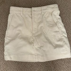 Everlane Corduroy Cream Mini Skirt